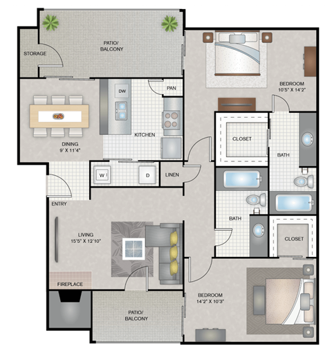 B2 Floor Plan at District 2308, Arlington Texas?